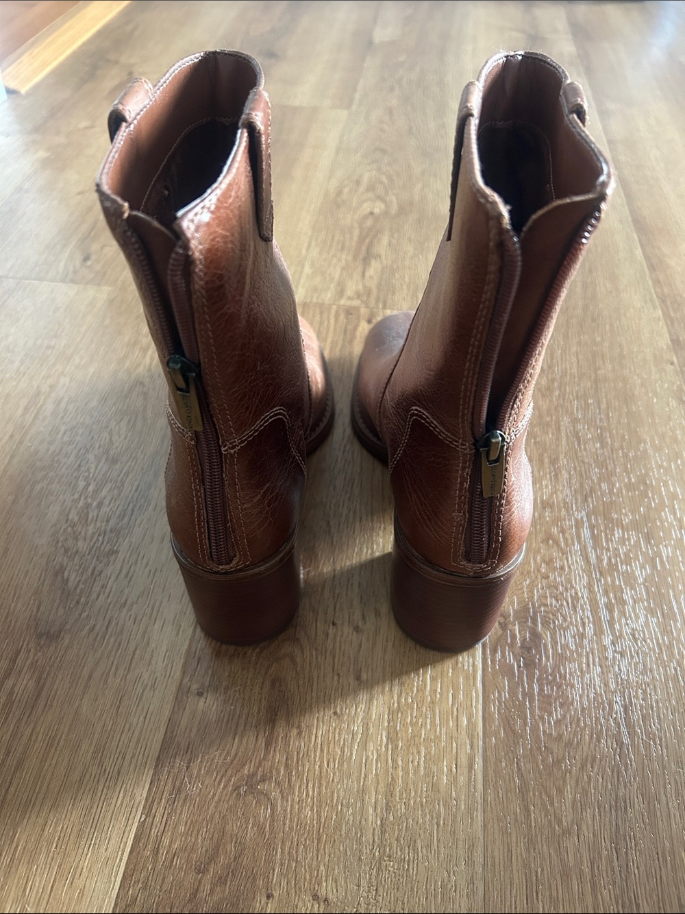 Vince Camuto Brown Leather Ankle Boots - Picture 2 of 10